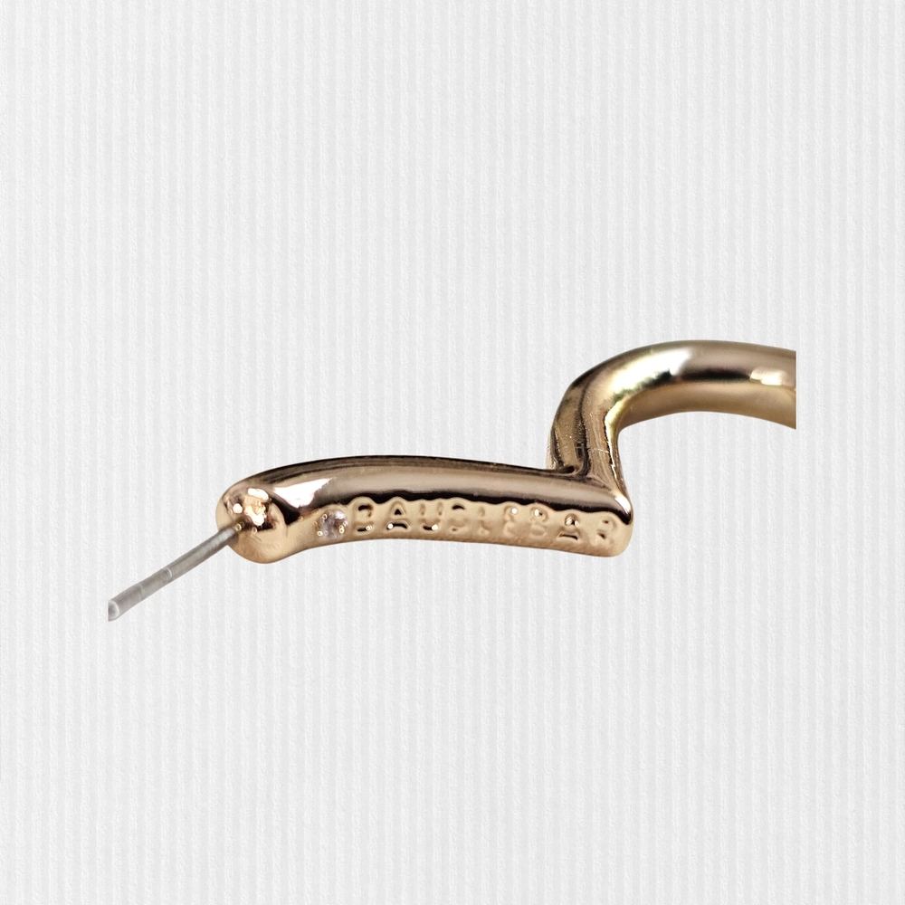 Baublebar Gold Heart Hoop Earrings Statement Minimalist Modern‎ Jewelry - Picture 5 of 7